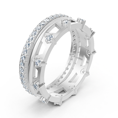 Exquisiter Eternity Ring mit Diamanten in Weißgold