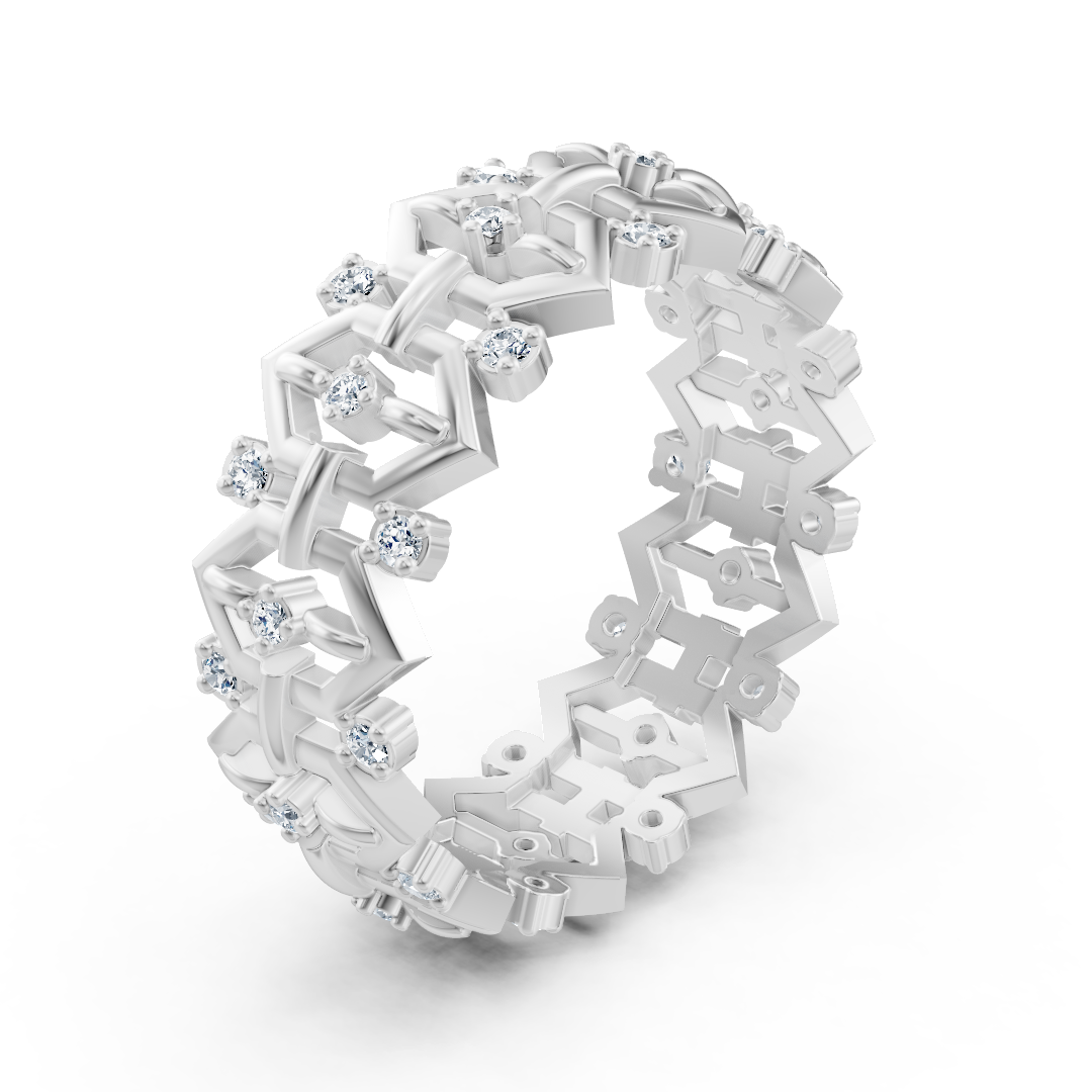 Birgie Weißgold Diamantring – Filigranes Design mit Runddiamanten