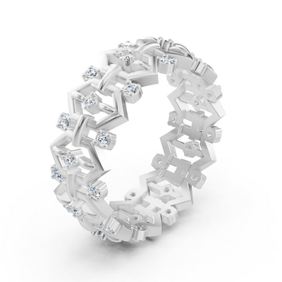 Birgie Weißgold Diamantring – Filigranes Design mit Runddiamanten