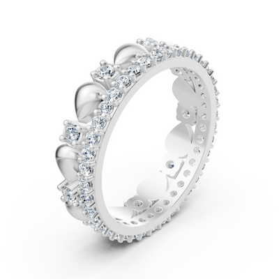 Birgie Diamant-Ewigkeitsring 14K Weißgold – Rundschliff, 2 mm & 1,5 mm