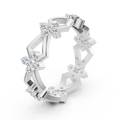 Birgie diamond ring in 14K white gold with round brilliant-cut diamonds