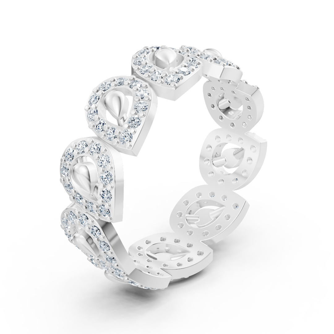Opulenter Weißgold Ring mit Diamanten – Funkelndes Blütenmeer Design