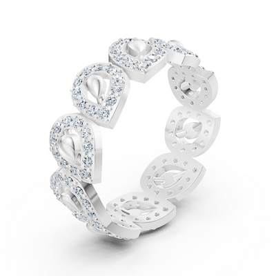 Opulenter Weißgold Ring mit Diamanten – Funkelndes Blütenmeer Design