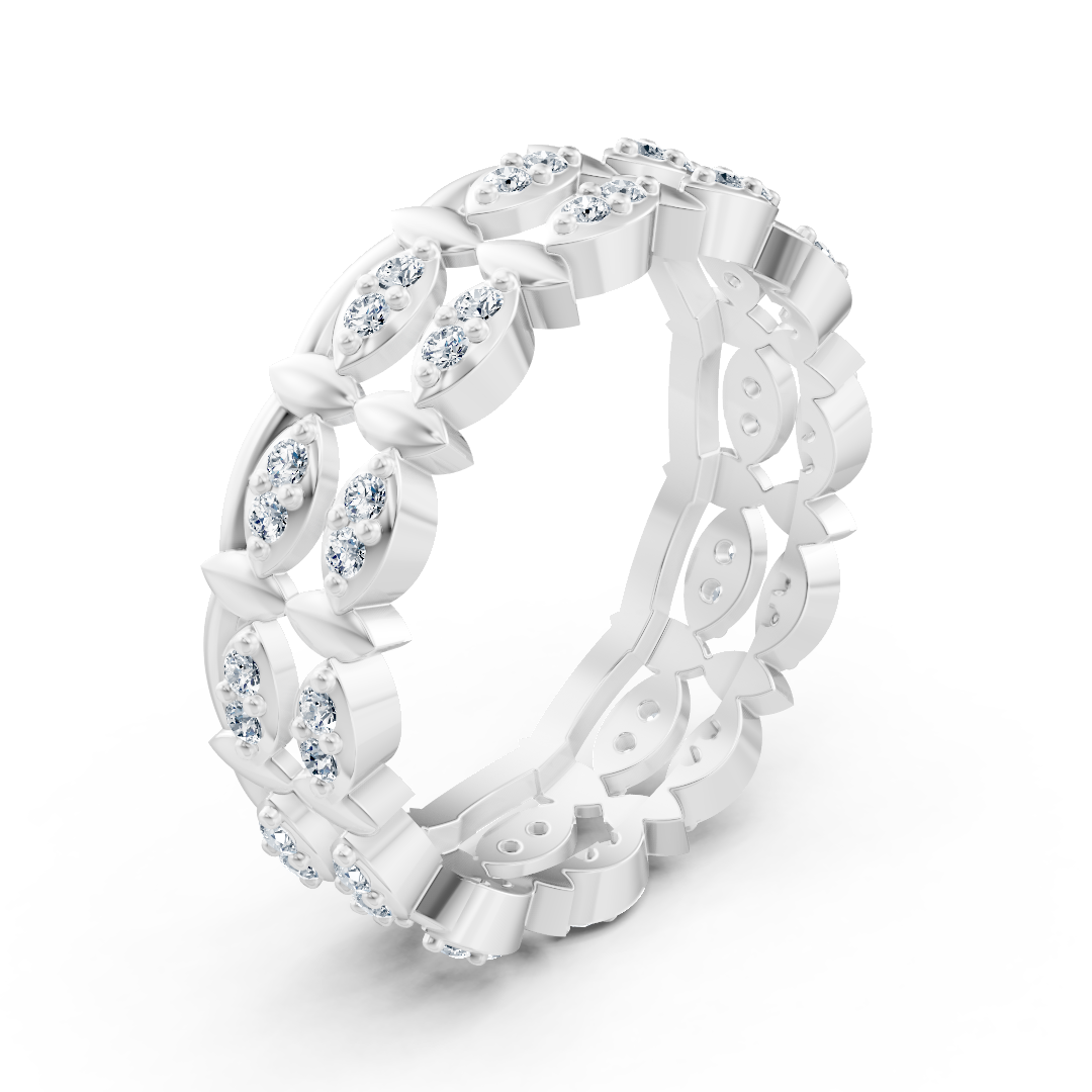 Birgie 14K Weissgold Diamant Eternity Ring -  Zeitlose Marquise Eleganz