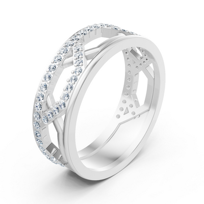 Weißgold-Ring mit Runddiamanten im Prong-Design