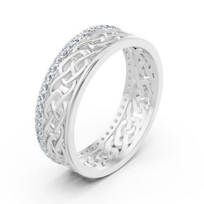 Moderner Weißgold-Ring mit Runddiamanten im Prong-Design