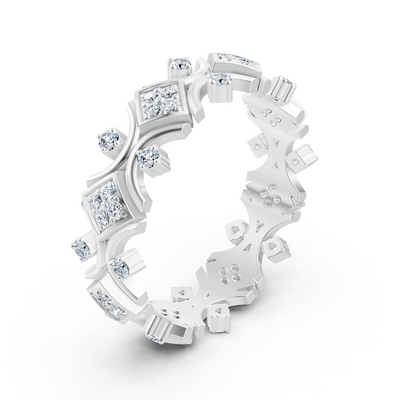 White gold ring with round diamonds