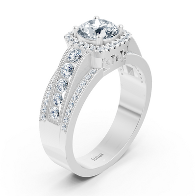 Brilliant Aura 14k white gold diamond ring