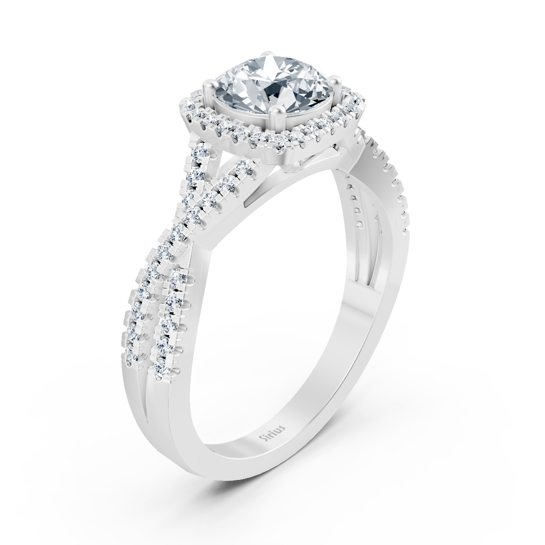 Birgie Passion Halo Diamant Verlobungsring Weißgold