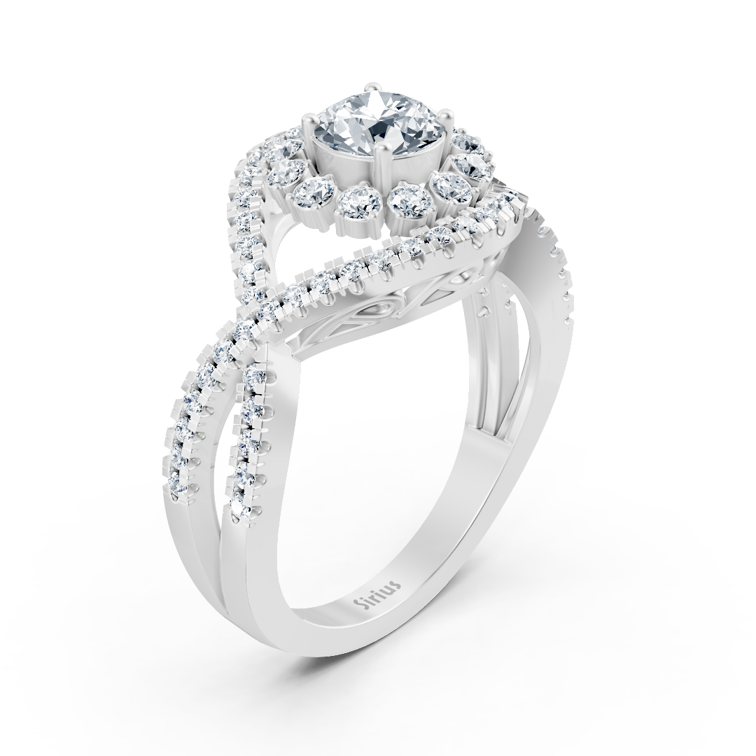 white gold diamond halo engagement ring
