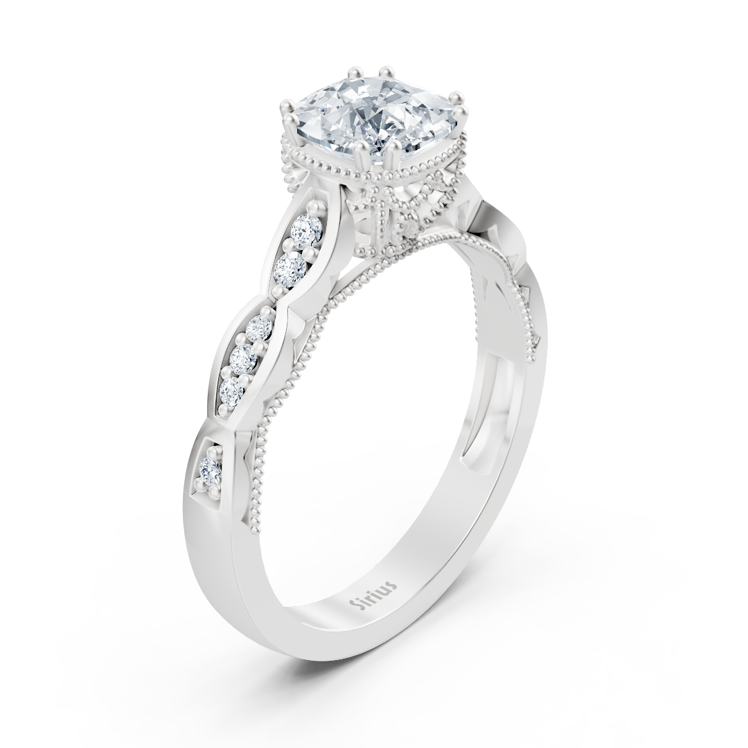 Diamond and ruby ​​ring white gold