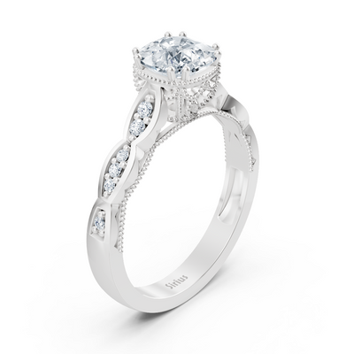 Diamond and ruby ​​ring white gold