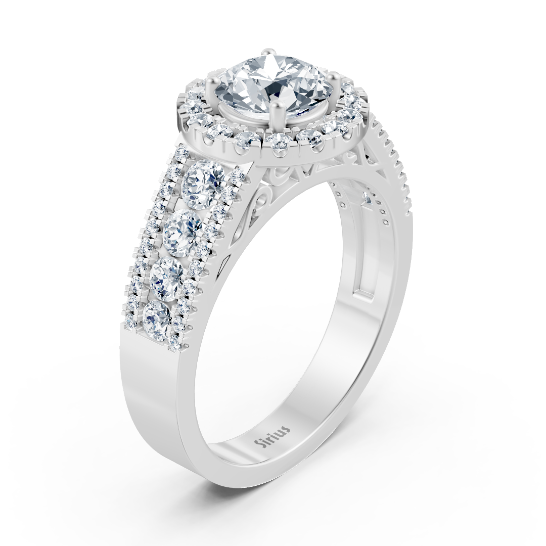 Halo Diamantring Weißgold