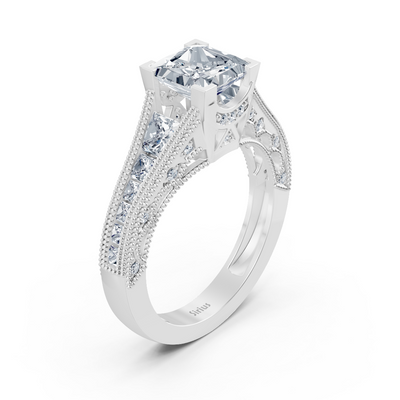 Vintage Inspiriert Diamantring Weißgold