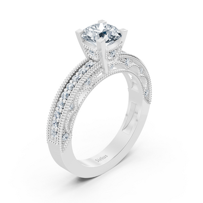 14 Karat Weissgold Rundschliff Diamant Ring