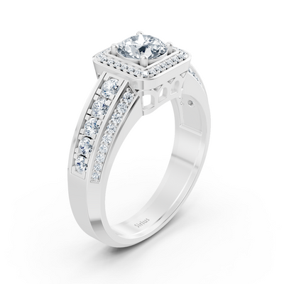 1.41 Karat Prinzessschliff Diamantring aus 14 Karat Weißgold
