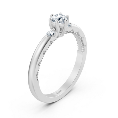 0.25 Karat Solitär Diamant Akzentring in Weißgold