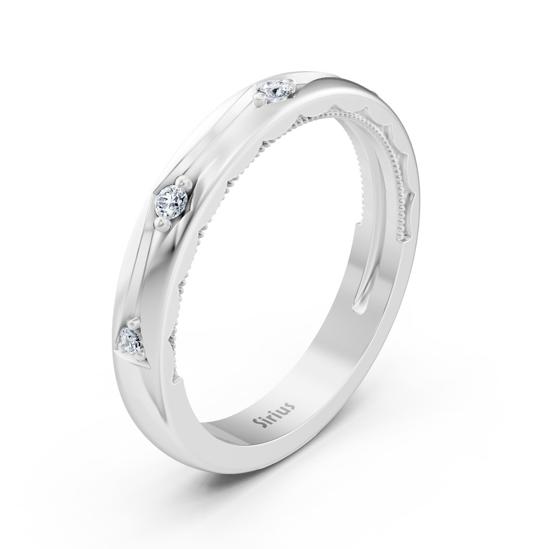 0.09 carat diamond stacking ring in white gold
