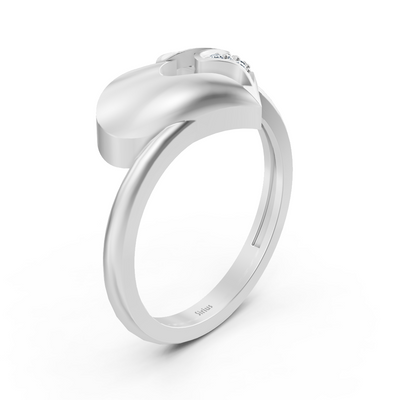 Elegant Vernive Everling heart ring in white gold with pavé diamonds