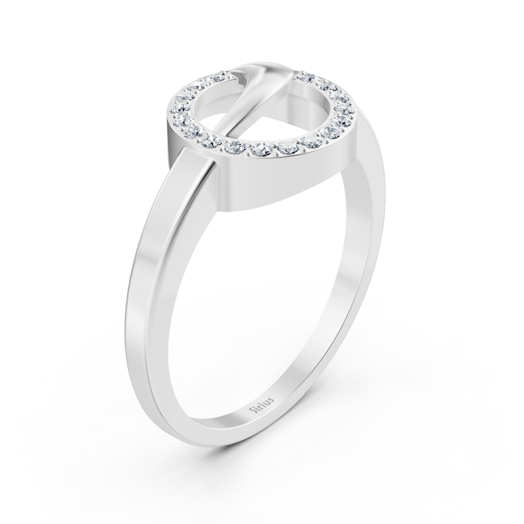 Elegant white gold diamond ring with claw setting