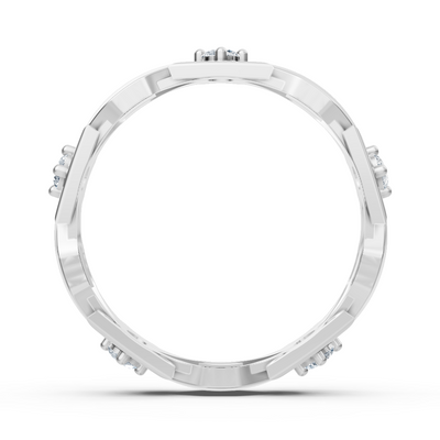 Exclusive white gold diamond ring with modern design