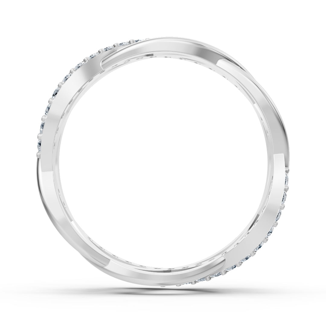 White gold diamond ring with cross design