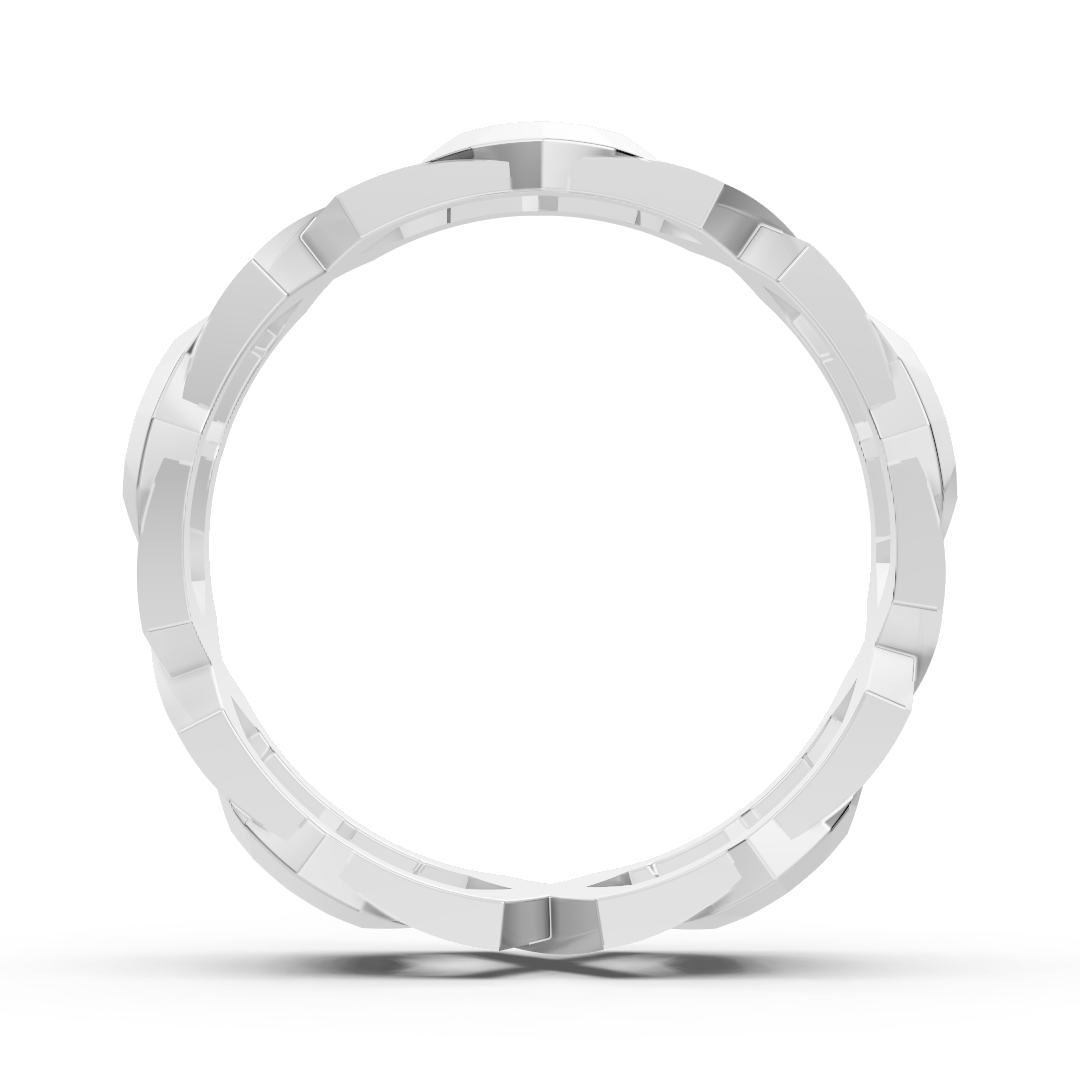 Exquisite white gold diamond ring – geometric design