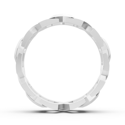 Exquisite white gold diamond ring – geometric design