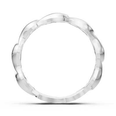 Elegant white gold diamond ring with wave pattern