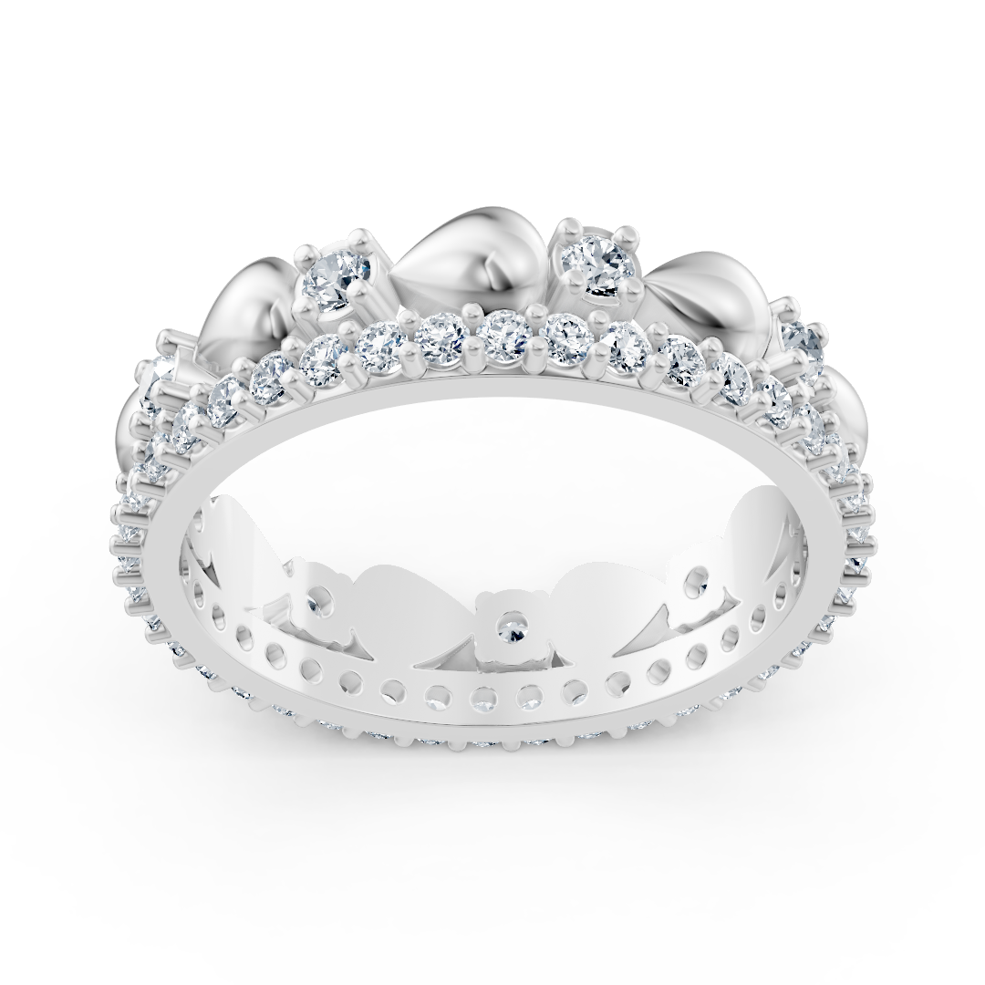 Birgie Diamant-Ewigkeitsring 14K Weißgold – Rundschliff, 2 mm & 1,5 mm