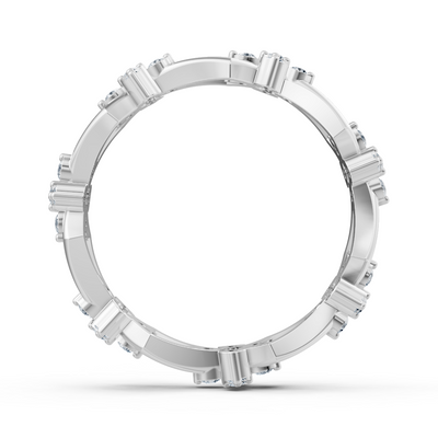 Birgie diamond ring in 14K white gold with round brilliant-cut diamonds