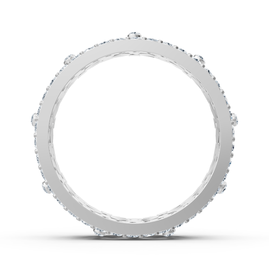 Zarter Blütenkranz Diamantring - 14K Weißgold, ca. 0.49 Karat