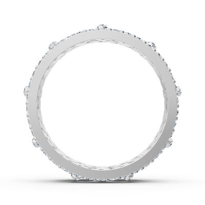 Zarter Blütenkranz Diamantring - 14K Weißgold, ca. 0.49 Karat
