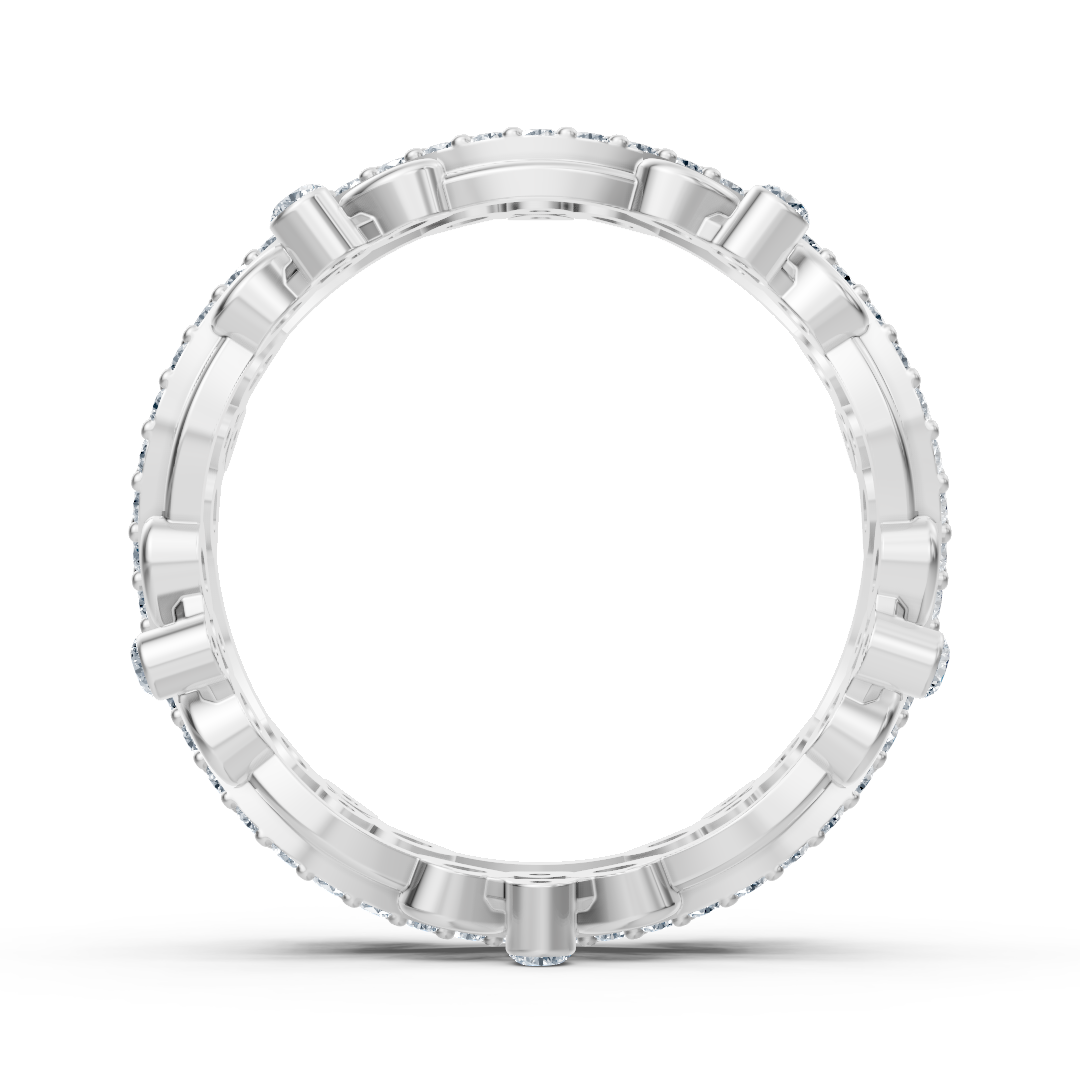 Playful circle diamond ring - 14K white gold, approx. 0.51 carats