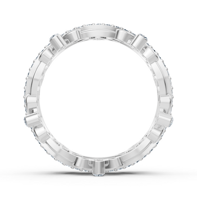 Playful circle diamond ring - 14K white gold, approx. 0.51 carats