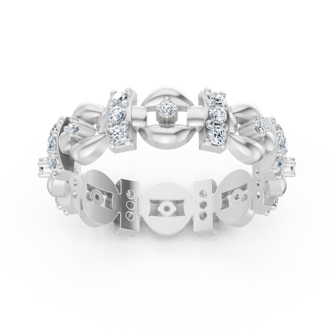 Faszinierender Formenmix Diamantring - 14K Weissgold, ca. 0.40 Karat