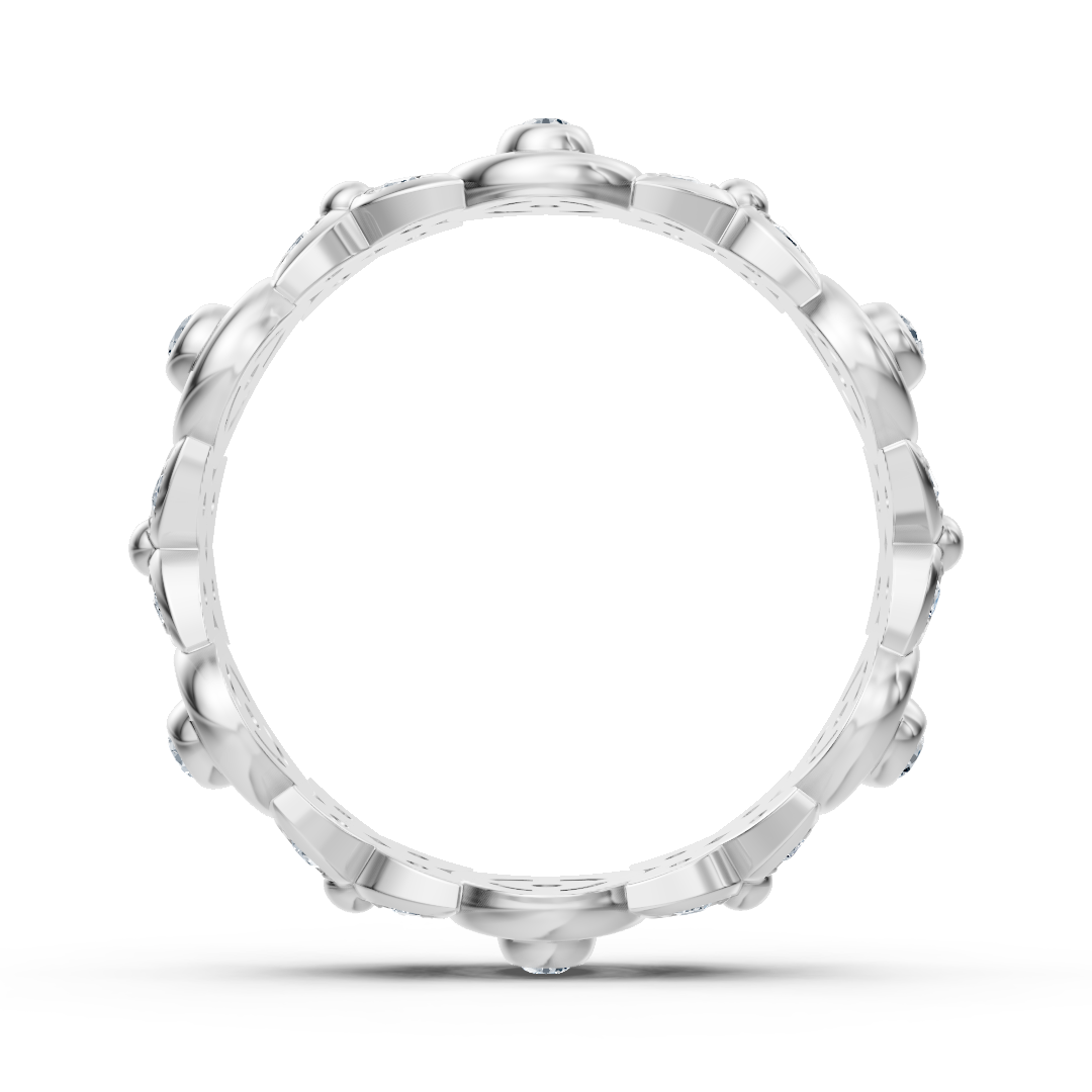 Weißgoldener Diamantring mit floralem Design