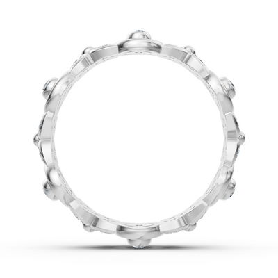 Weißgoldener Diamantring mit floralem Design