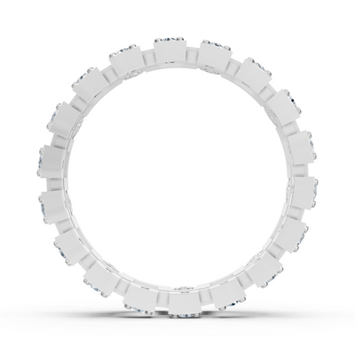 14 Karat Weißgold Diamant Geometrischer Ring - Ausdrucksstarker Damenring mit modernem Design