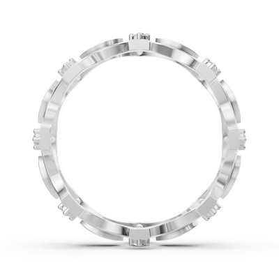 Weißgoldener Diamantring mit filigranem Design