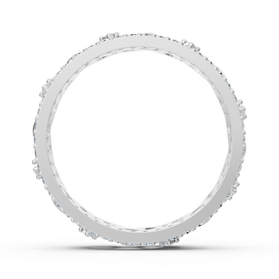 White gold diamond ring with chain pattern