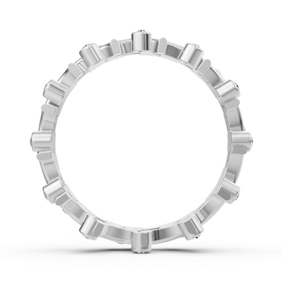 Weißgoldener Diamantring mit floralem Rankenmuster