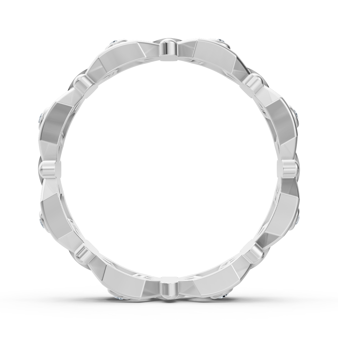 Weißgoldener Diamantring mit geometrischem Design