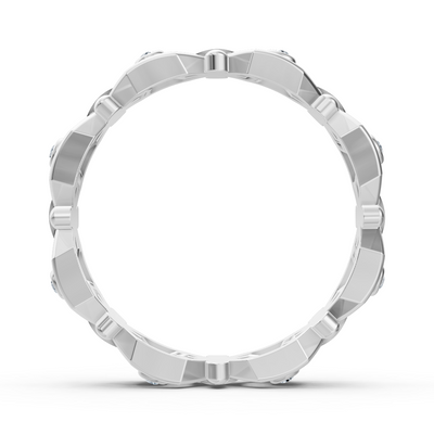 Weißgoldener Diamantring mit geometrischem Design