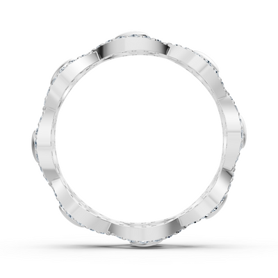 Weißgoldener Diamantring mit verschlungenem Design