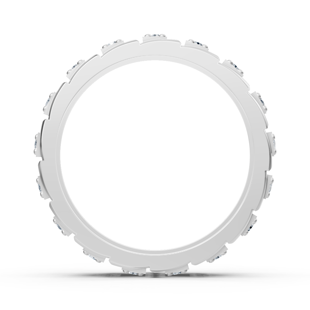 Weißgoldener Diamantring mit quadratischem Design