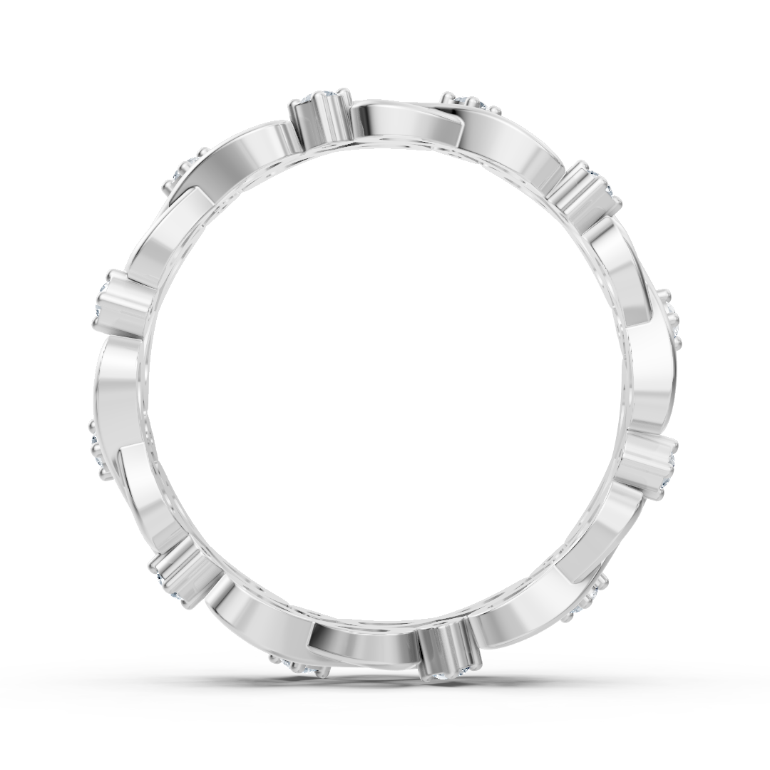 Weißgoldener Diamantring mit Unendlichkeitsdesign