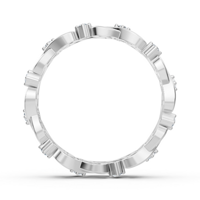 Weißgoldener Diamantring mit Unendlichkeitsdesign