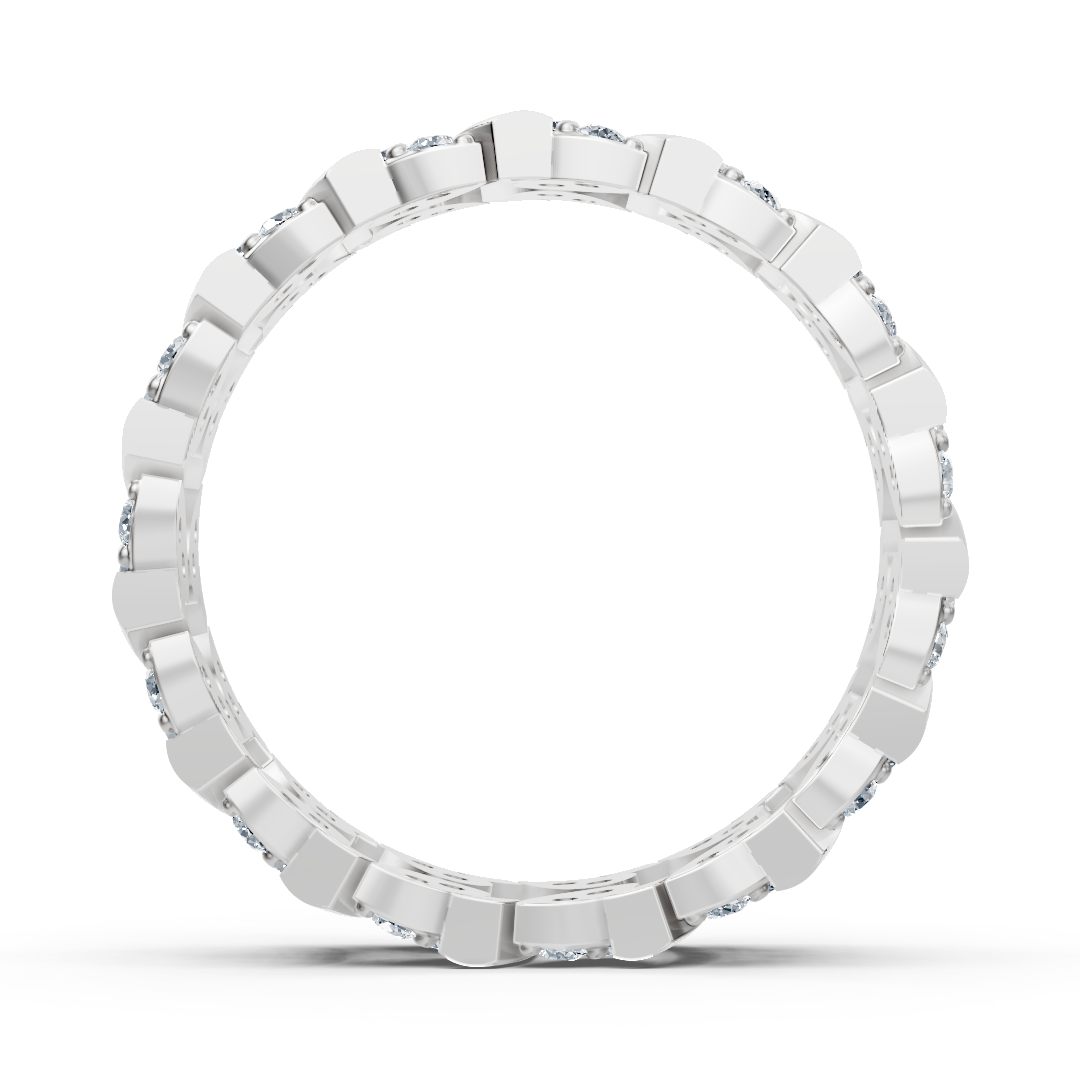 Weißgoldener Diamantring mit geschwungenem Design