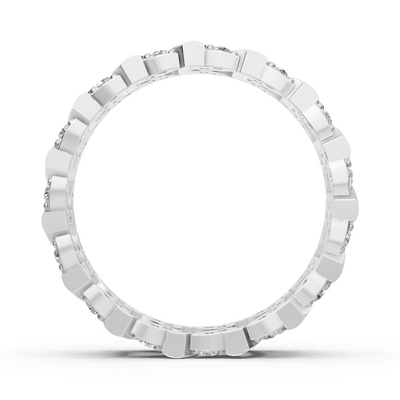 Weißgoldener Diamantring mit geschwungenem Design